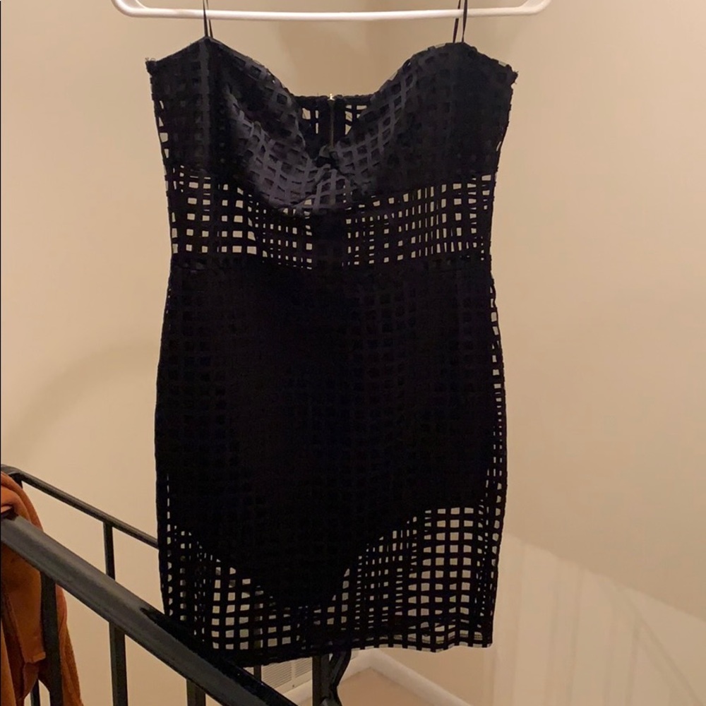 Black strapless dress